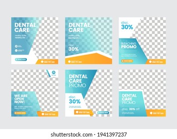 Dentist And Dental Care Social Media Post Template.