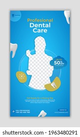 Dentist and dental care social media story template