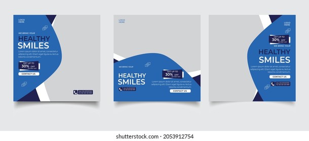 Dentist and dental care social media banner template