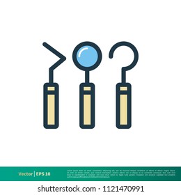 Dentist, Dental Care Treatment Icon Vector Logo Template Illustration Design. Vector EPS 10.