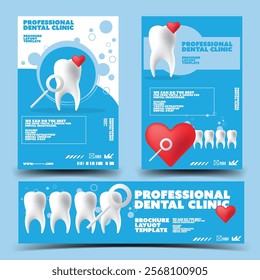 dentist dental clinic business poster banner print ads poster layout template for promotion,  tooth health hospital in 2d illustration graphic vector