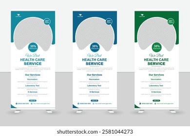 Dentist and dental health care rollup banner design