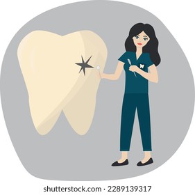 Dentist. Dental treatment. Dentistry. High quality vector illustration.