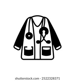 Dentist Dress Glyph Icon, Vector illustration