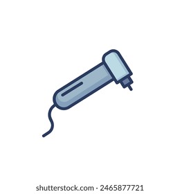 Dentist drill line icon. Tool, wire, drilling machine isolated outline sign. Dental care, teeth, caries, dentistry concept. Vector illustration for web design and apps