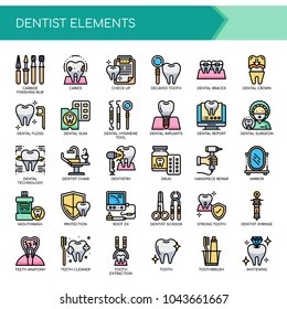 Dentist Elements , Thin Line and Pixel Perfect Icons
