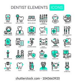 Dentist Elements , Thin Line and Pixel Perfect Icons