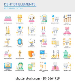 Dentist Elements , Thin Line and Pixel Perfect Icons
