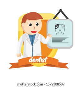 dentist in emblem design illustration