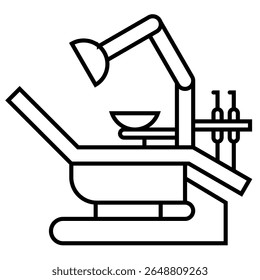 Icono del contorno del motor del dentista aislado en blanco