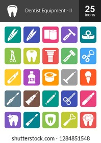 Dentist Equipment Filled Icons