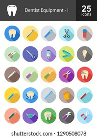 Dentist Equipment Flat Icons