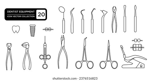 dentist equipment icon, which can be easily edited and resized, modern vector graphic logo template.