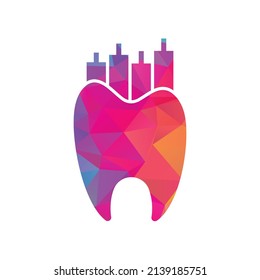 Dentist finance icon logo concept. Dental stat vector logo design template.
