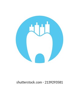 Dentist finance icon logo concept. Dental stat vector logo design template.