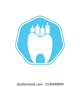 Dentist Finance Symbol Logo Konzept. Design-Vorlage für das Design des digitalen Vektorlogos.