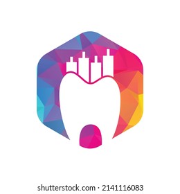 Dentist finance icon logo concept. Dental stat vector logo design template.