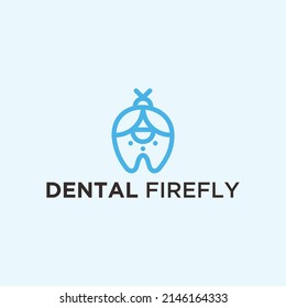 dentist and firefly logo design vector silhouette illustration