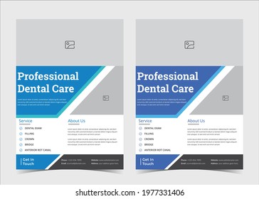 Dentist flyer. Dentist flyer design and poster template. Dentist experts flyer template. 