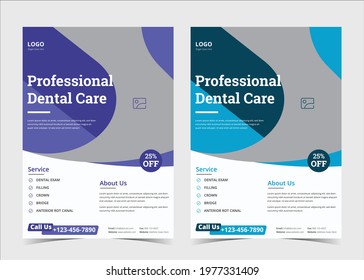 Dentist flyer. Dentist flyer design and poster template. Dentist experts flyer template. 