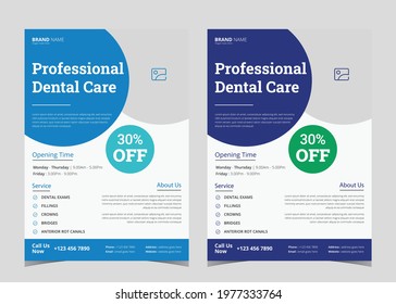 Dentist flyer. Dentist flyer design and poster template. Dentist experts flyer template. 