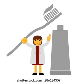 Dentist - Holding Tooth Brush 