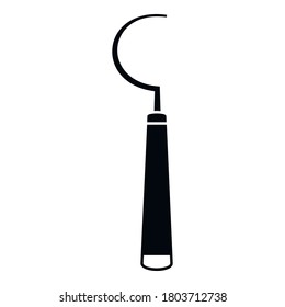 Dentist hook instrument icon. Simple illustration of dentist hook instrument vector icon for web design isolated on white background