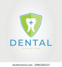 dentist hospital or dental clinic logo vector illustration design