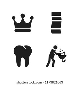 dentist icon. 4 dentist vector icons set. crown, hygiene and tooth icons for web and design about dentist theme