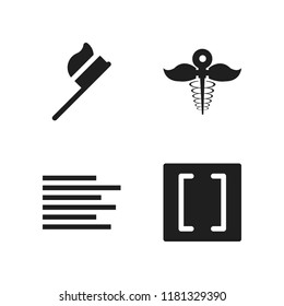 dentist icon. 4 dentist vector icons set. pharmacy icon, hygienic and brackets icons for web and design about dentist theme