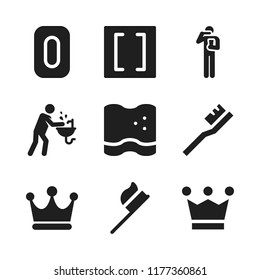 dentist icon. 9 dentist vector icons set. toothbrush, teeth brush and brackets icons for web and design about dentist theme