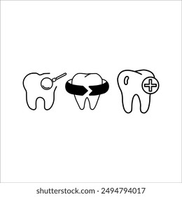 Icono del dentista, ortodoncista de la salud dental diseño moderno simple y limpio.