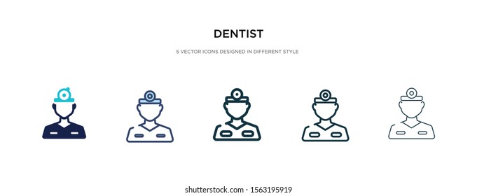 dentist icon in different style vector illustration. two colored and black dentist vector icons designed in filled, outline, line and stroke style can be used for web, mobile, ui