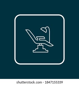 Dentist icon line symbol. Premium quality isolated stomatology chair element in trendy style.