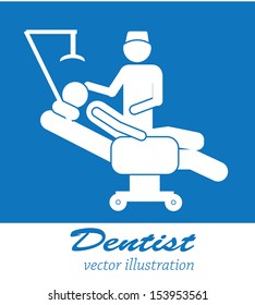 dentist icon over blue background vector illustration