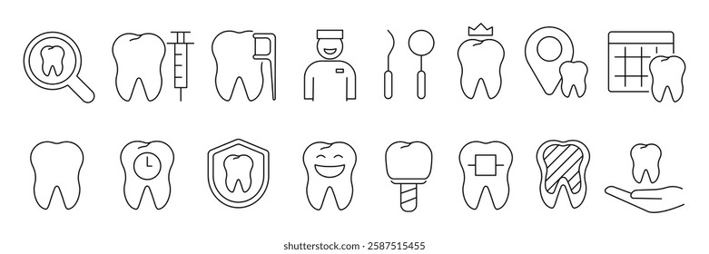 Dentist icon set. Dentist icon