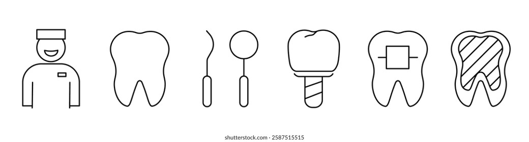 Dentist icon set. Dentist icon