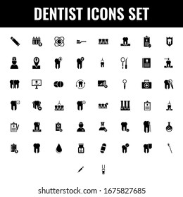 Dentist icon set in Black and White color.