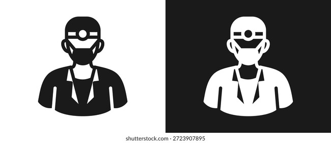 Conjunto De Iconos De Dentista Glifo En Fondo Blanco Y Negro