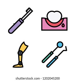 dentist icon set. vector set about prothesis, toothbrush, dentist tools and tooth icons set.