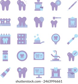 Zahnarzt-Symbol-Set Vektorillustration Stock