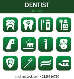 Zahnarztsymbol-Set. Vektorgrafiken zu Dental, Tooth und Toothbrush