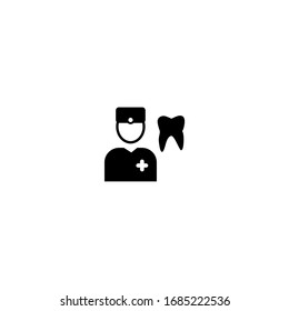 dentist icon. simple, flat, black.