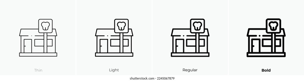 dentist icon. Thin, Light Regular And Bold style design isolated on white background