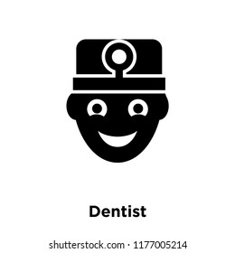 Dentist icon vector isolated on white background, logo concept of Dentist sign on transparent background, filled black symbol
