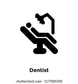 Dentist icon vector isolated on white background, logo concept of Dentist sign on transparent background, filled black symbol