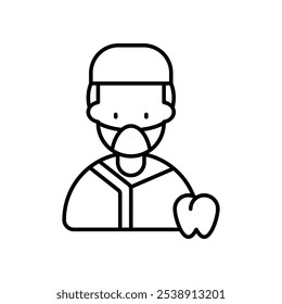 dentist icon with white background vector stock illustration