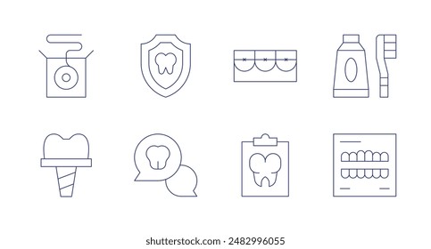 Dentist icons. Editable stroke. Containing brackets, dental, dentalinsurance, dentist, implant, medicalrecord, toothbrush, xray.