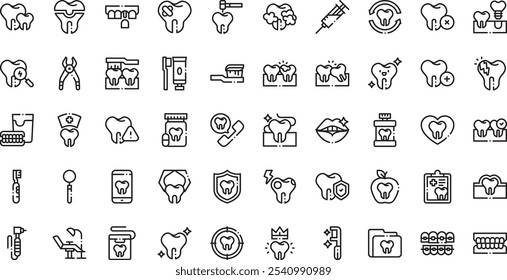 Dentist icons High-Quality Vector Icons Collection with Editable Stroke. Ideal for Professional and Creative Projects.