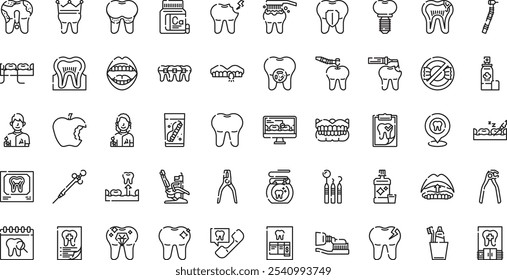 Dentist icons . High-Quality Vector Icons Collection with Editable Stroke. Ideal for Professional and Creative Projects.